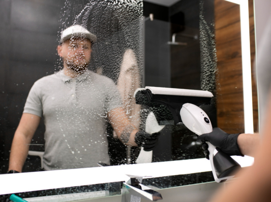 Custom glass shower enclosure installed by Reliable Glass